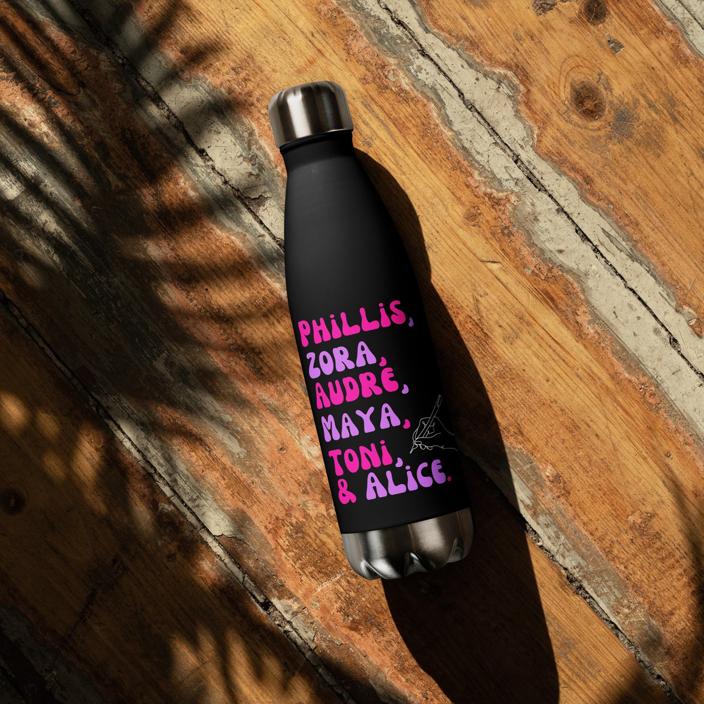 Black Writer Magic (W) Stainless steel water bottle